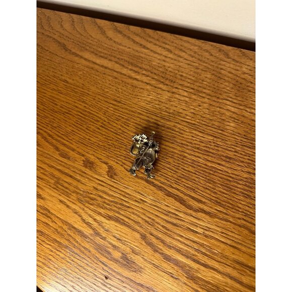 Vintage ART Arthur Pepper Enamel Rhinestone SANTA Gold Tone Brooch Pin Christmas - Picture 2 of 2